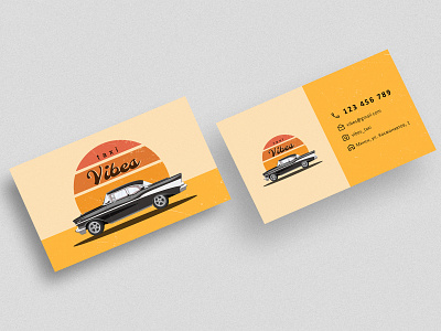 Business card in retro style adobe illustrator business card business card in retro style car design graphic design illustration logo retro retro car style taxi vector