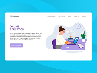 Online education landing page