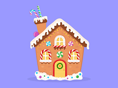 Gingerbread house 2022 2023 adobe illustrator brightly christmas design flat gingerbread house graphic design holiday holiday drawing house illustration new year snow vector winter