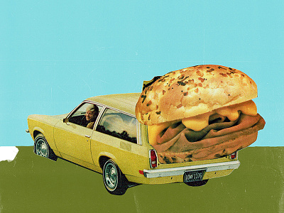 Dinner's here beef n cheddar collage color block decor poster design print design retro simple vintage wall art