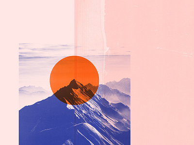 Peak Blue bold bright decor detail digital collage landscape minimal mountains print design sunrise sunset unsplash
