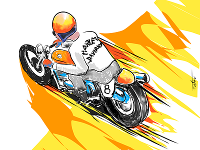 Race desenho ilustração motocicleta