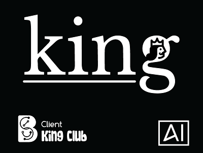 KING CHESS CLUB LOGO branding chess design illustration king logo typography