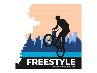 BMX freestyle adrenaline bmx bmx freestyle bmx silhouette branding challenge city silhouette creative design etreme freestyle illustration jump news ride rider river silhouette simple sport