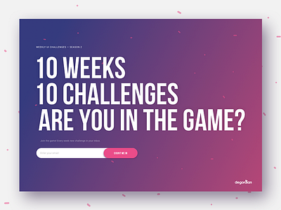 UI Weekly Challenges - Season 02 challenge clean experiment fun gradient header landing typography ui web website
