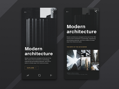 Architecture mobile web concept architecture black gallery header layout mobile typography ui web