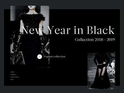 NYE in Black—fashion collection black clean dark fashion header layout minimal typography ui web website
