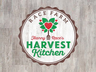 Race Farm Harvest Kitchen Logo apple tree branding farm farm to fork heart tree identity logo modern retro rustic