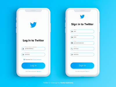 Twitter Log in redesign concept