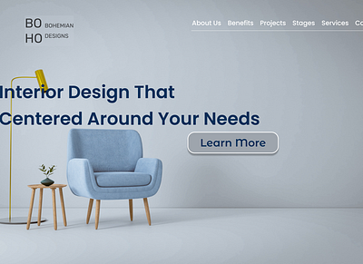 Interior Design Landing Page branding design desktop graphic design interior design landing page ui ux vector website