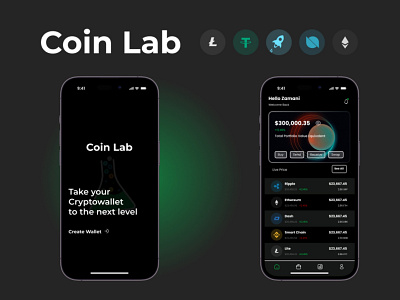 Coin Lab Mobile Wallet app crypto mobile wallet crypto wallet design mobile wallet ui ux web3