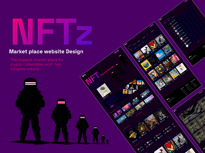 NFTz / NFT marketplace website design nft nft design nft market place ui web3 website layout