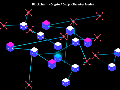 Blockchain Cryto Dapp Illustrationm crypto dapp illustation