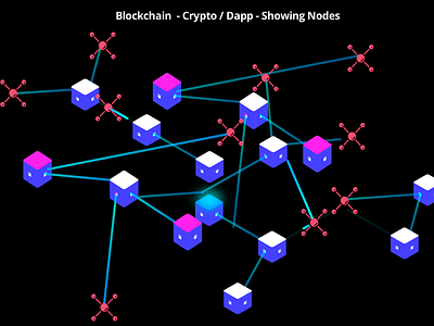 Blockchain Cryto Dapp Illustrationm