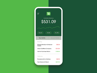 TD Bank // UI Concept // They Need An Update