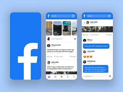 Facebook Redesign – Feels Young Again app app concept app design app ui app ui design branding facebook facebook ad iphone x typography ui