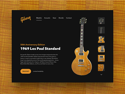 Gibson Les Paul Standard – SOLD OUT app ui app ui design branding gibson guitar instruments les paul music typography ui webdesign website website ui