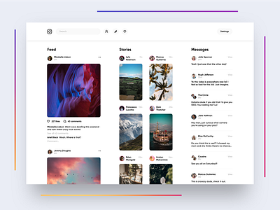 Instagram Website app concept app design app ui design branding contrast instagram instagram post instagram stories typography userinterface web ui webdesign