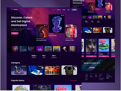 NFT Landing Page dark theme nft nft landing page nft website ui ux