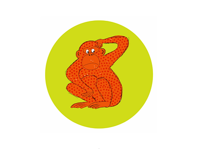 The polka dot monkey ape dot illustation monkey vector