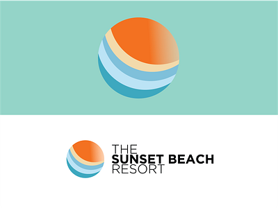 The Sunset Beach Resort Logo graphic design logo resort vector