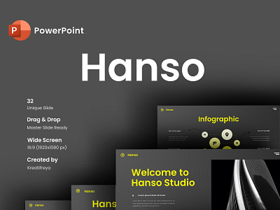 Hanso - PowerPoint Business Presentation Template animation branding design graphic design motion graphics presentation template ui ux