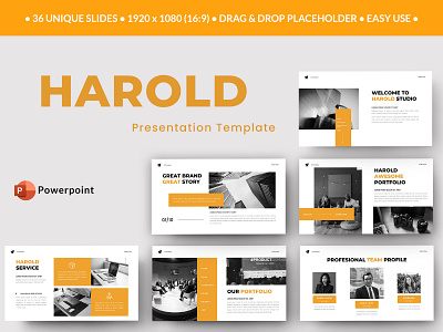 Harold - PowerPoint Business Presentation Template 3d design googleslide graphic design illustration motion graphics powerpoint presentation ui