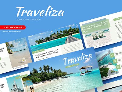Traveliza - Travel Agent Business Presentation Template 3d animation design googleslide graphic design illustration powerpoint presentation ui