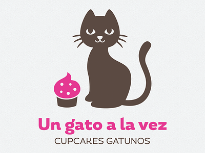 Cat and cupcake logo brown cat cupcake gato kitten kitty logo pink vector