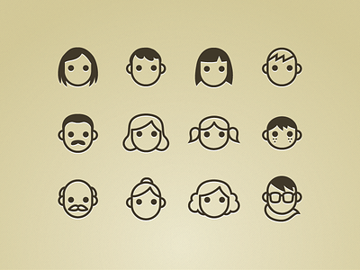 Persona Icons child children icons man people persons vector woman