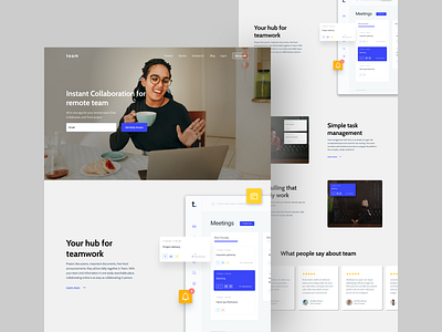 Simple Team Collaboration Website beautiful landingpage collaboration design exploration landingpage simple web desing team teamapp ui design website