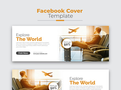 Travel facebook cover template or holiday facebook cover design template