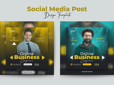 Business conference social media facebook instagram post design speakers