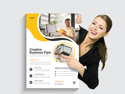 Corporate flyer design template business unique