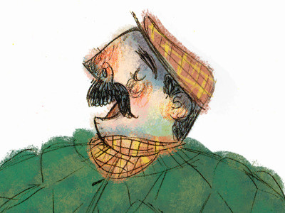 Big Fellow digital illustration kassandra heller man mustache winter