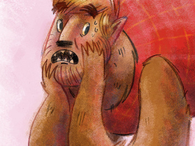 Wolf Man digital halloween illustration kassandra heller man scared werewolf