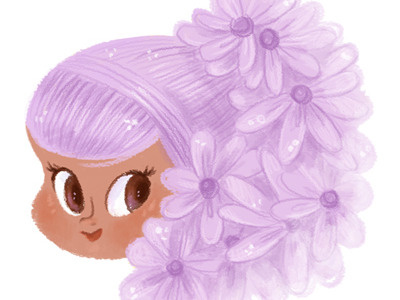 Flowers in Her Hair childern book digital flowers illustration kassandra heller kids spring