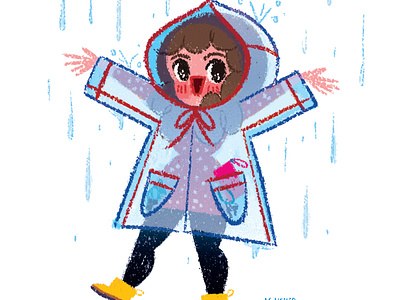 Rainy days in Los Angeles anime art children book illustration childrens book comics design digital girl illustration kassandra heller painterly rainydays