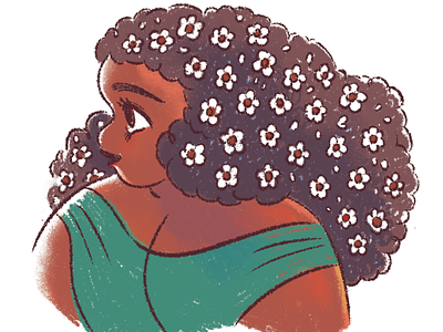 Flowers in her hair cartoons childrens illustration design digital flowers girl illustration illustrations kassandra heller
