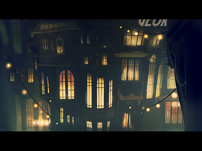 City concept architecture concept art digital graphite illustration lighting mixed media video games windows