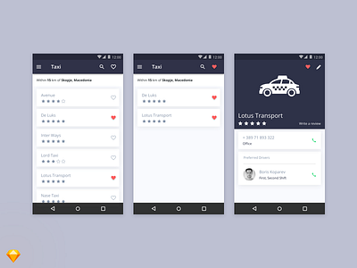 Taxi App Concept android app concept driver favorite free sketch taxi uber
