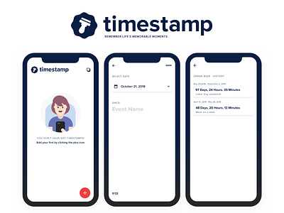 Timestamp Counter android app concept mobile sketch ui