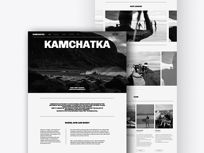 Landing: Kamchatka Surfing Club concept design surfing ui ux uxui design webdesign webpage