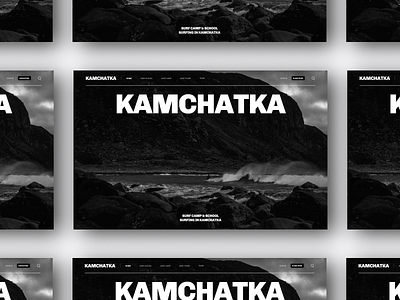 Kamchatka Surf Club first screen blackandwhite concept first screen landing surf surfing ui ux uxui design web webdesign