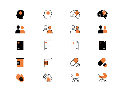 Icons style exploration branding icons set medical pharmaceutical web design