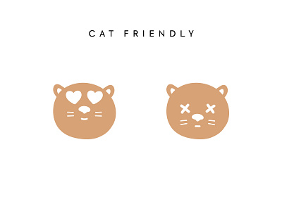 Cat friendly icons cat friendly cat icons hand drawn icons pet friendly simple illustration