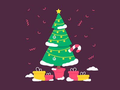 Merry Christmas! christmas christmas tree gifts happy new year illustration merry christmas new year winter