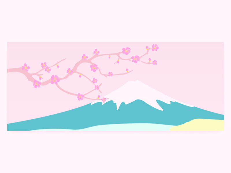 fujiyama animation fuji illustration japan mountain