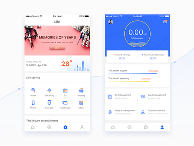 Financial App2 app blue financial ui