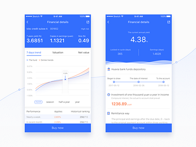 Financial App3 app blue financial ui